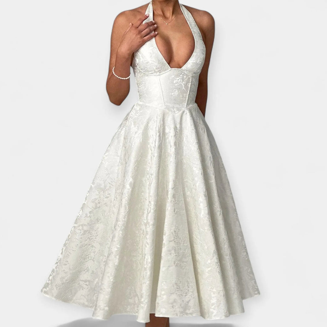 Midi Dress with Open Back and Stylish Corset Jasmine's Boutique Australia
