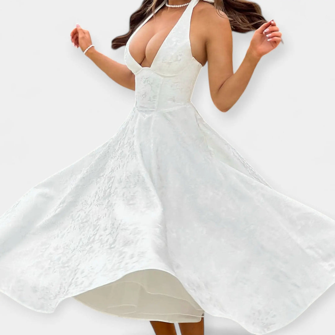 Midi Dress with Open Back and Stylish Corset Jasmine's Boutique Australia