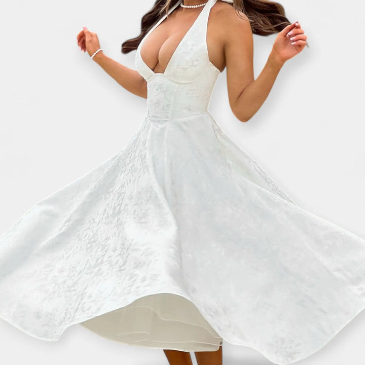 Midi Dress with Open Back and Stylish Corset Jasmine's Boutique Australia