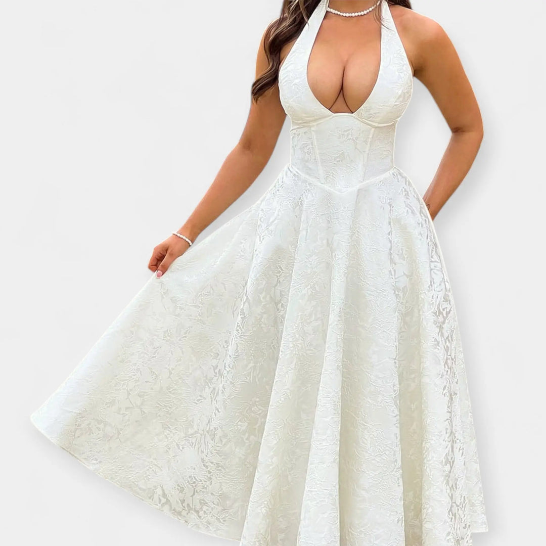 Midi Dress with Open Back and Stylish Corset Jasmine's Boutique Australia