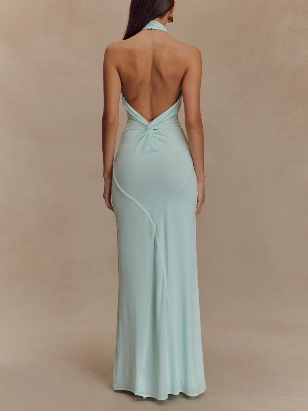 Elyna | Slinky Halter Maxi Dress Liora Lane Boutique
