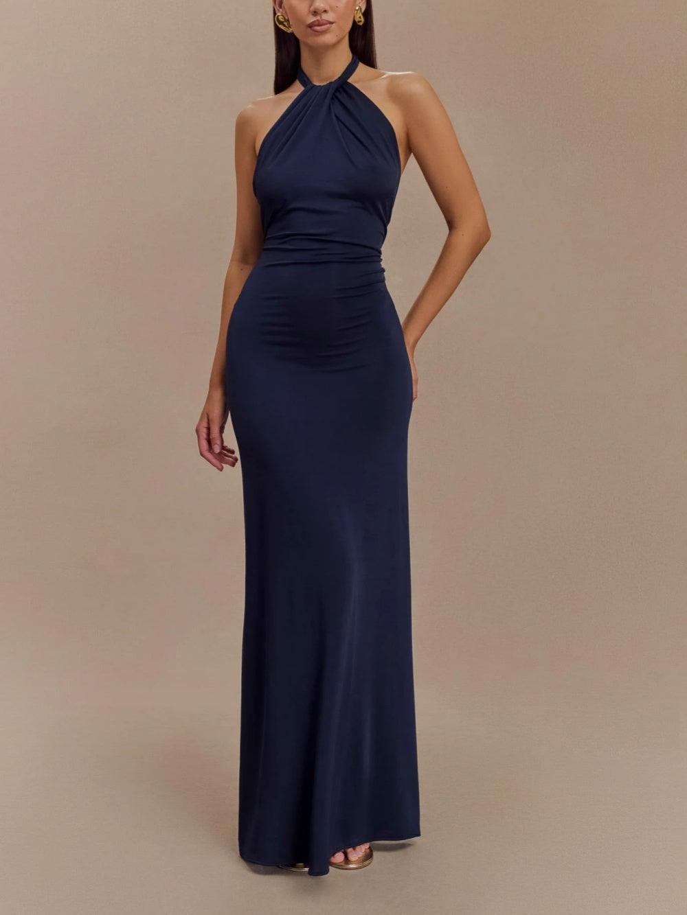 Elyna | Slinky Halter Maxi Dress Liora Lane Boutique