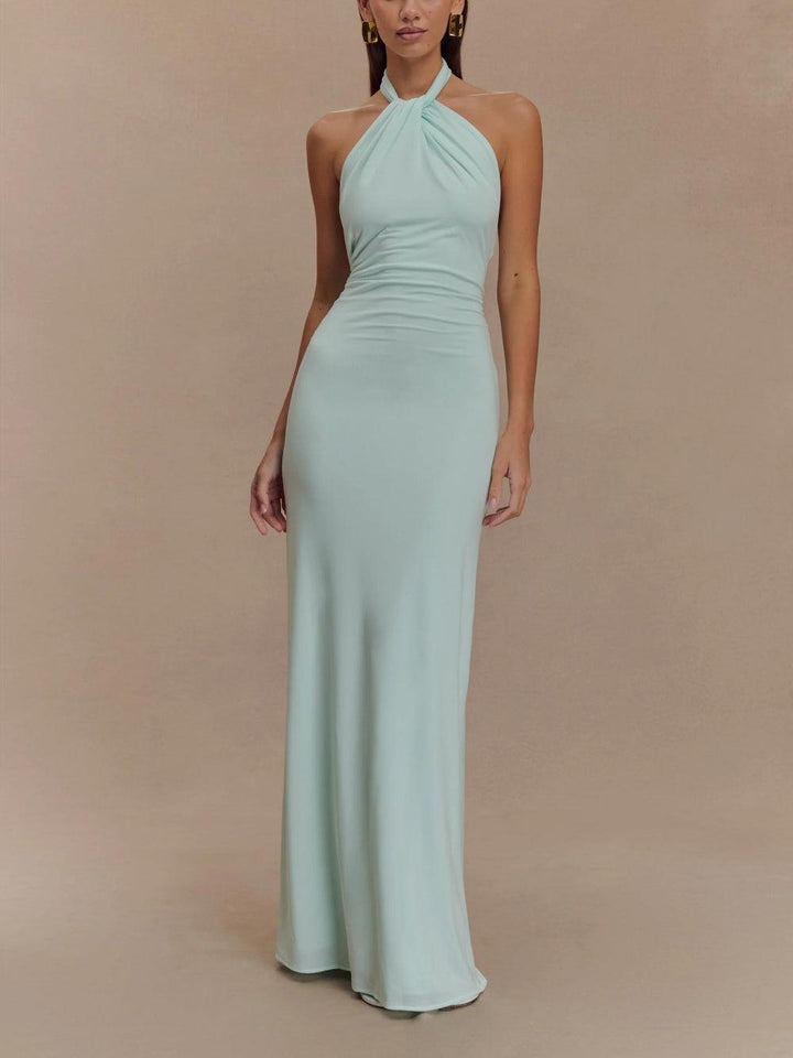 Elyna | Slinky Halter Maxi Dress Liora Lane Boutique
