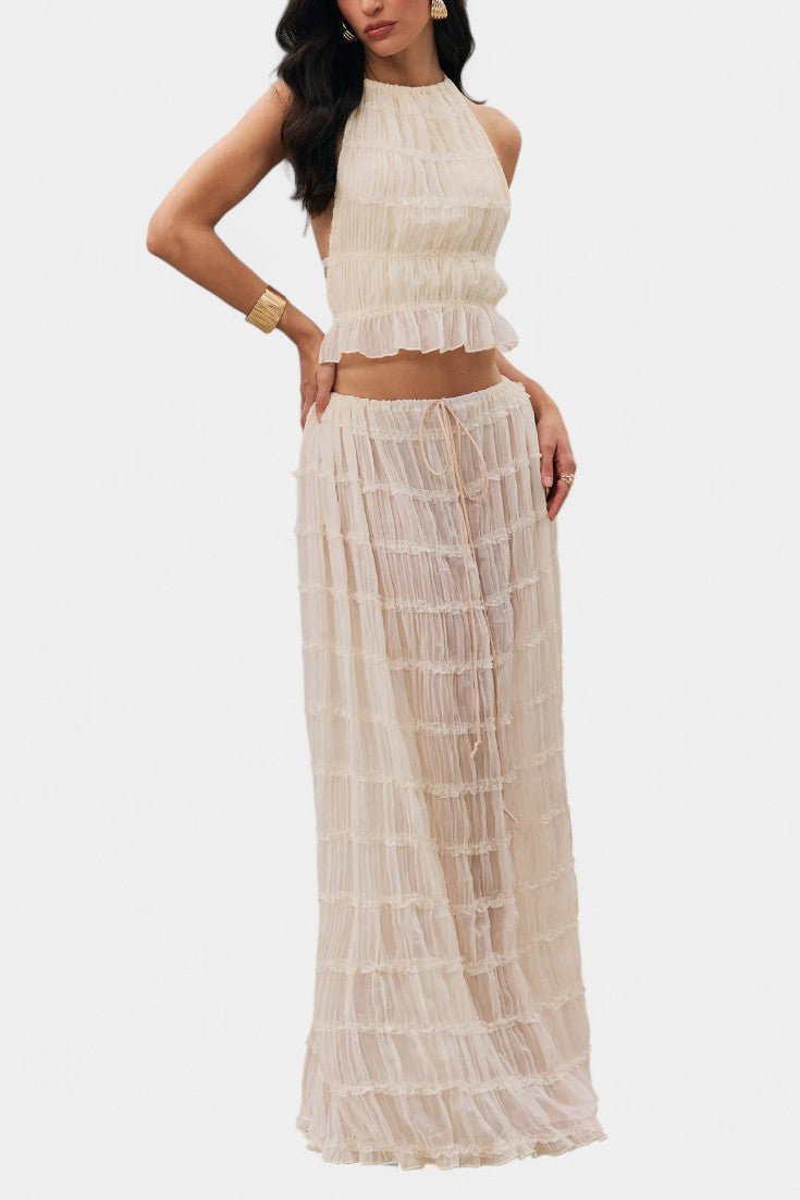 Eugenie | Pleated Top & Skirt Matching Set Liora Lane Boutique