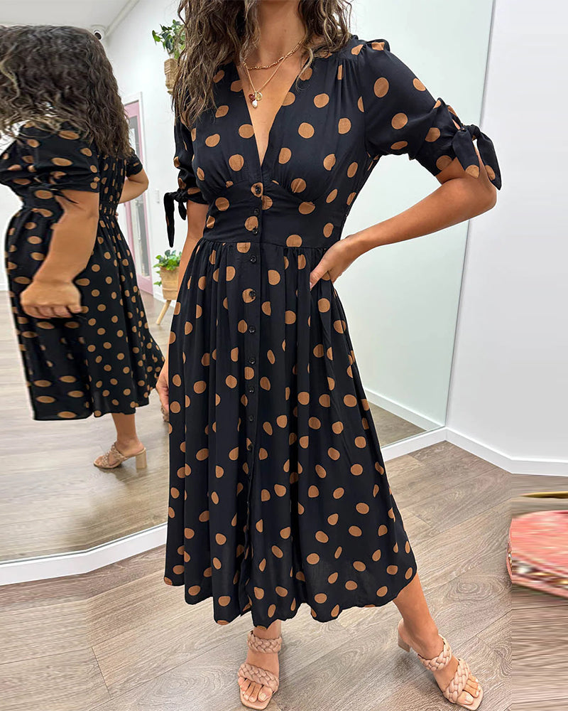 Monique™ | Elegant Polka Dot Dress Jasmine's Boutique Australia