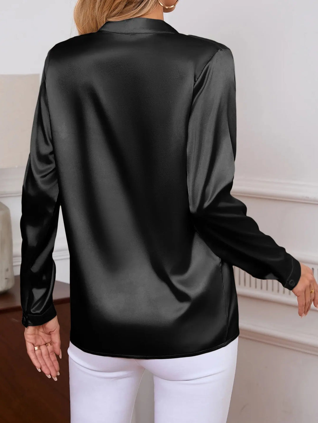 Satin Charm V-Neck Blouse Jasmine's Boutique Australia