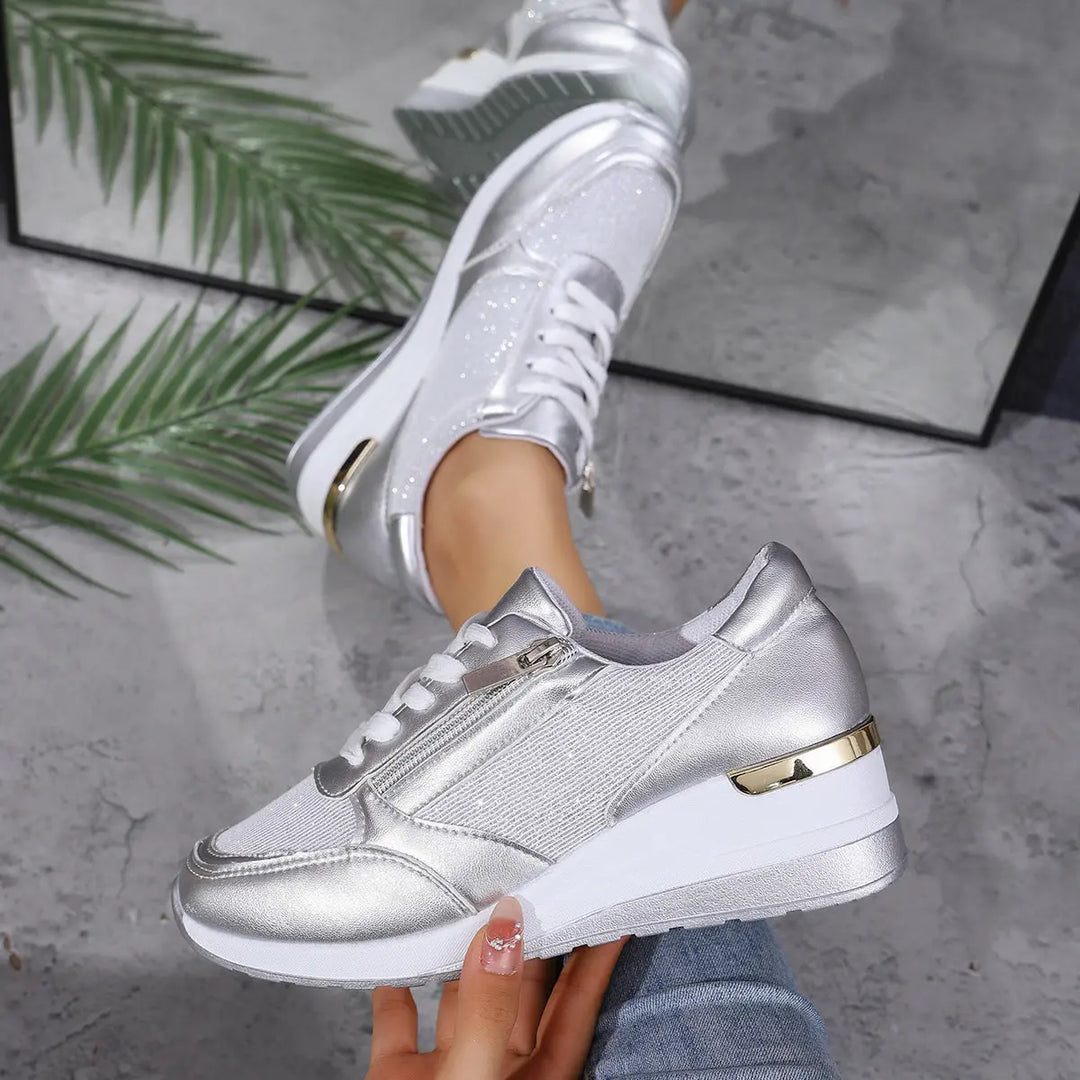 GlamRise Metallic Wedge Sneakers Jasmine's Boutique Australia