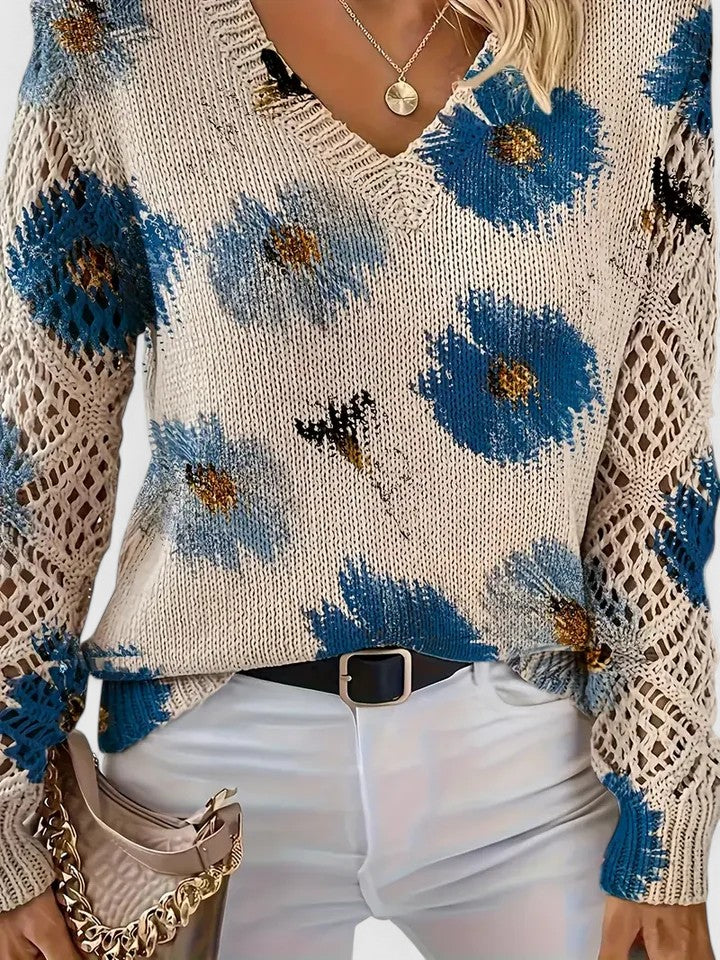 Beatrice | Floral Knit Jumper  Liora Lane Boutique