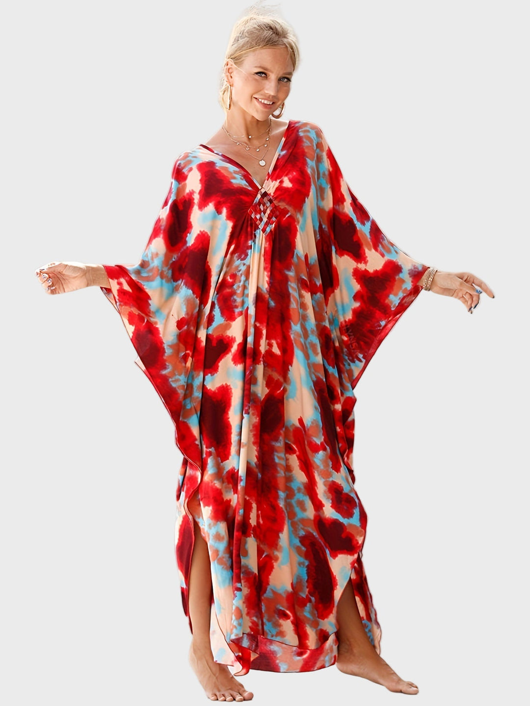 Red Tie-Dye Kaftan Jasmine's Boutique Australia