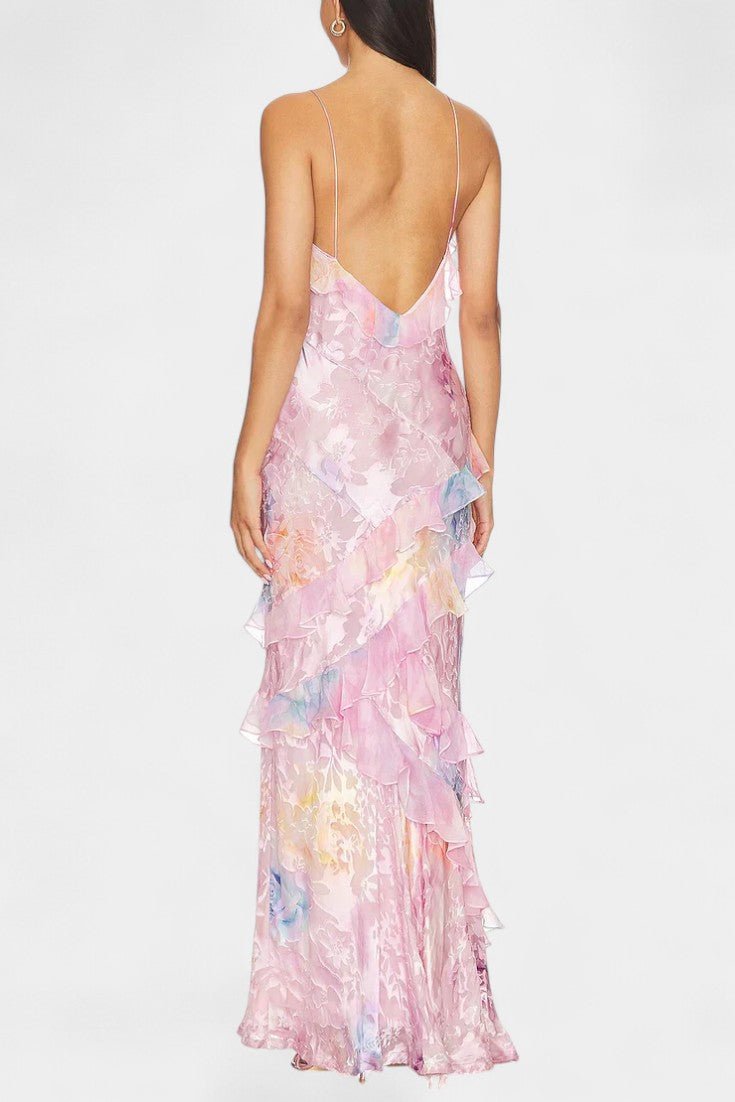 Fawn | Floral Ruffle Maxi Dress Liora Lane Boutique
