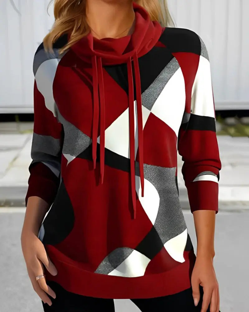 Abstract Elegance Cowl Neck Top Jasmine's Boutique Australia