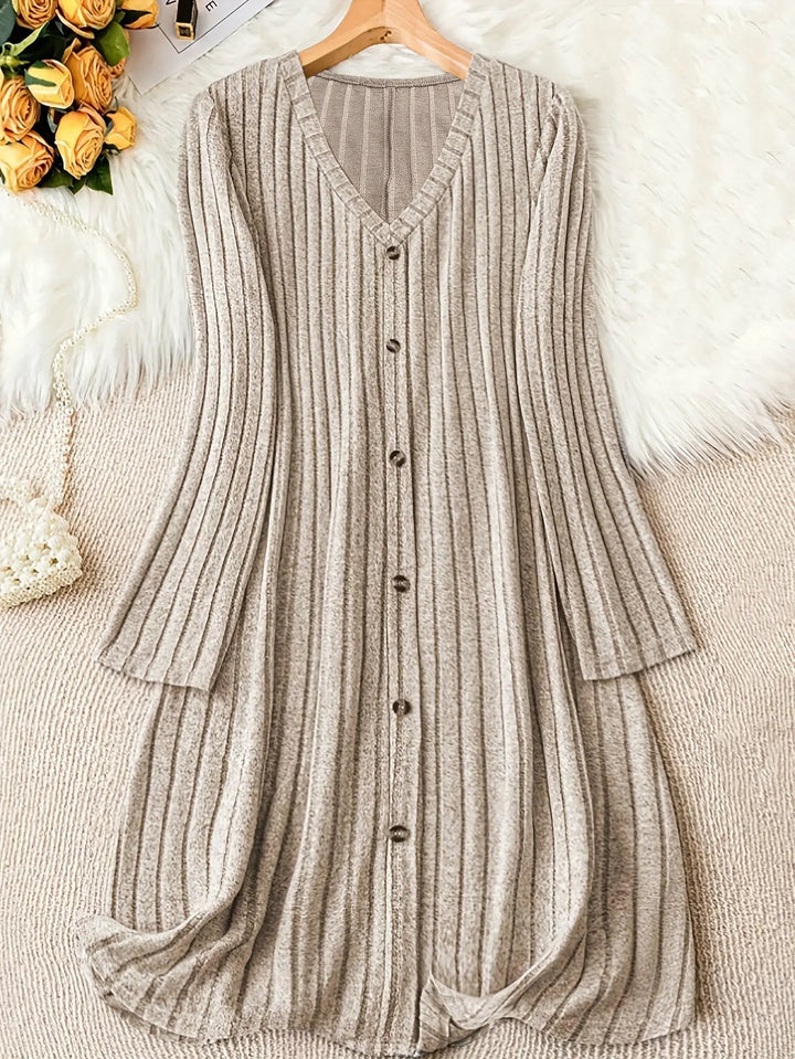 Buttoned Ribbed Knit Dress Jasmine's Boutique Australia