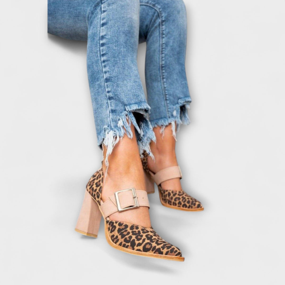 Leopard Print Heeled Sandals Jasmine's Boutique Australia