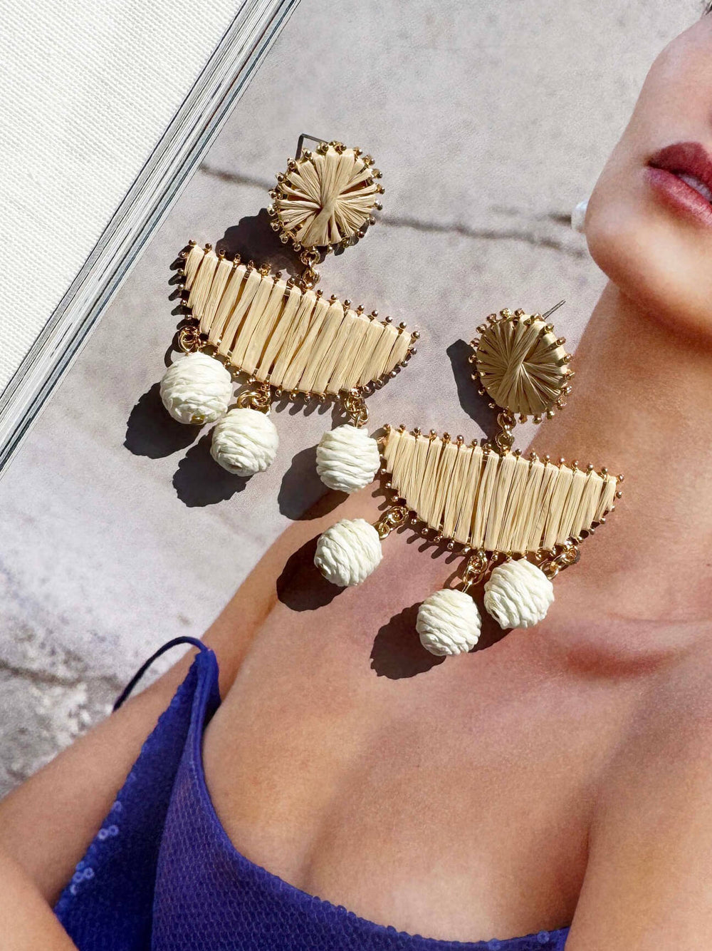 New Woven Geometric Fan-Shaped Earrings Jasmine's Boutique Australia