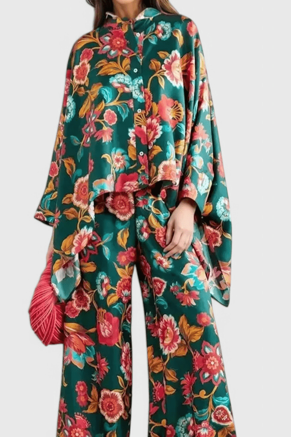 Filipa | Olive Floral Set with Batwing Set Liora Lane Boutique