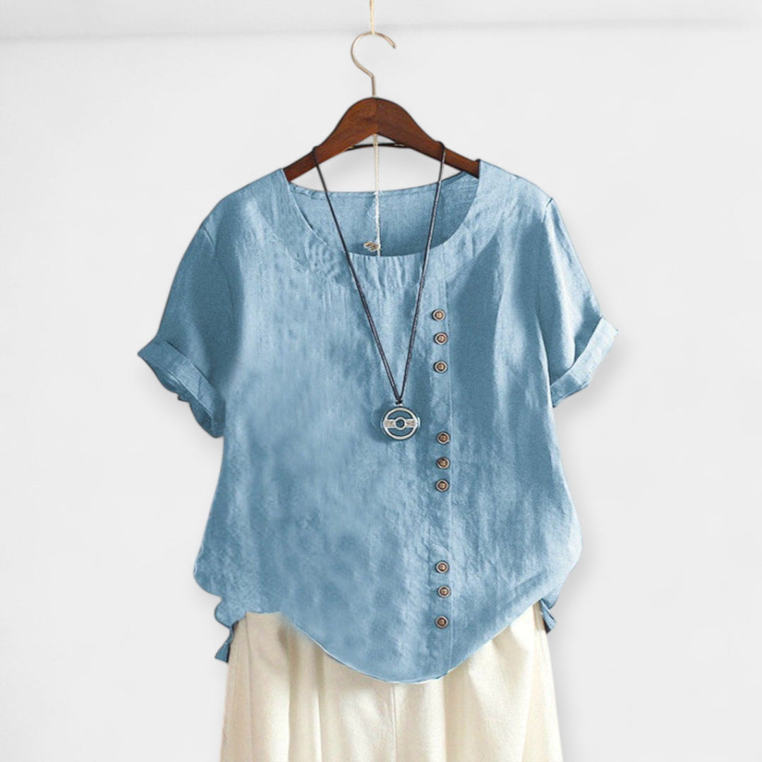Short-Sleeve Button-Up Blouse Jasmine's Boutique Australia