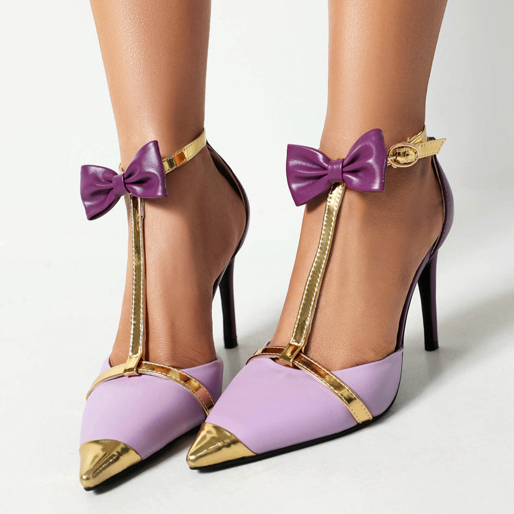 Aletta Bow Heels  Liora Lane Boutique  Purple / 14.5 74.99