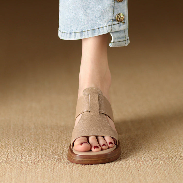 Enara Genuine Leather Sandals  Liora Lane Boutique