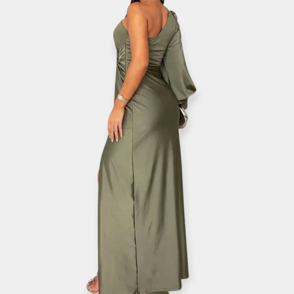 Maxi Dress with Asymmetrical Shoulder and Slit Jasmine's Boutique Australia