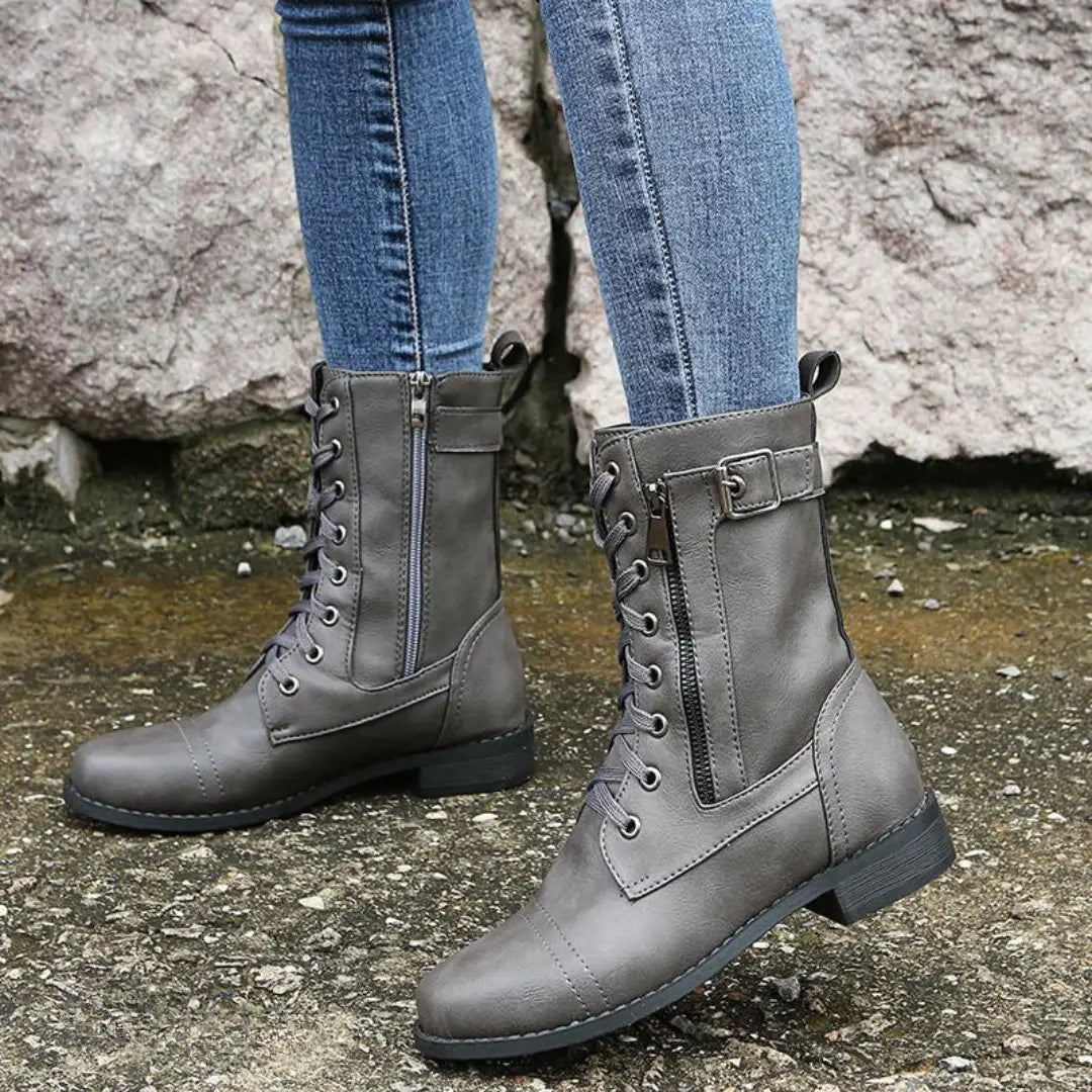 Urban Edge Lace-Up Combat Boots Jasmine's Boutique Australia
