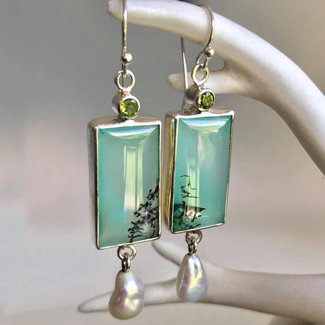Vintage Dangling Zirconia and Pearl Earrings Jasmine's Boutique Australia