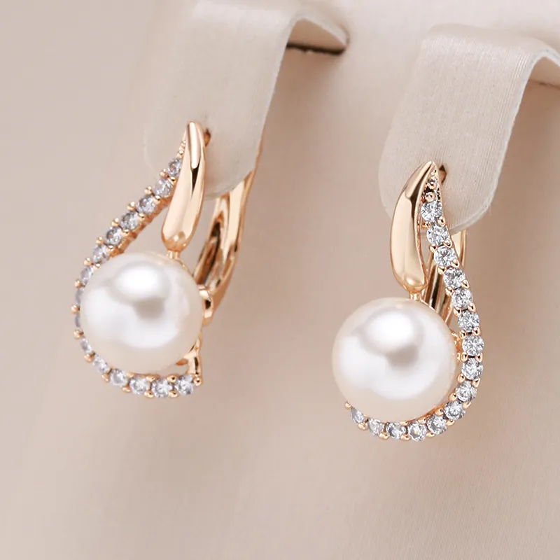 Elegant Zirconia Pearl Earrings Jasmine's Boutique Australia