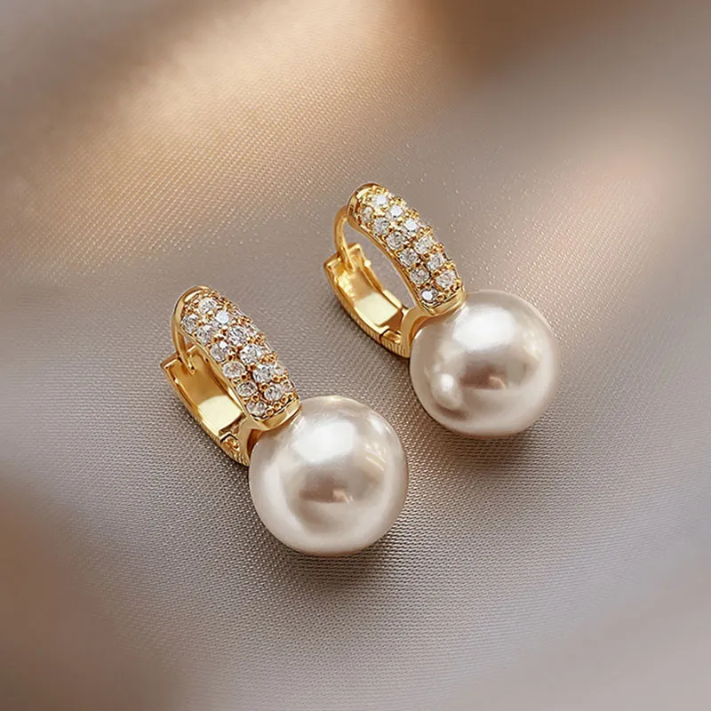 Golden Elegant Pearl Earrings Jasmine's Boutique Australia
