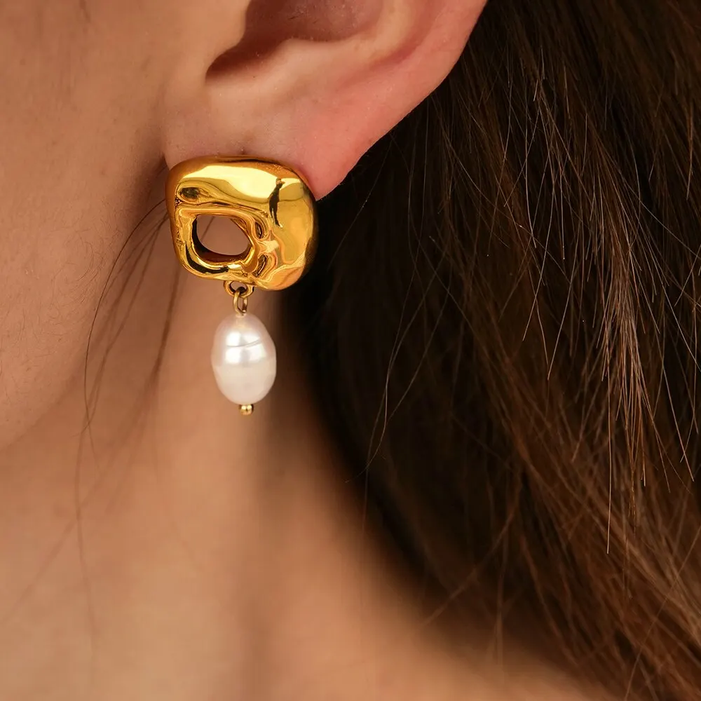 Vintage Pearl Golden Earrings Jasmine's Boutique Australia