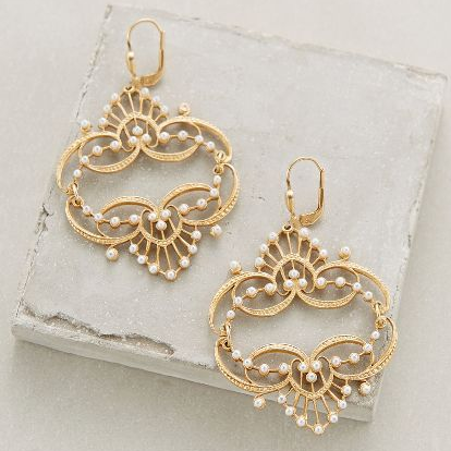 Vintage Golden Mandala Pearl Earrings Jasmine's Boutique Australia