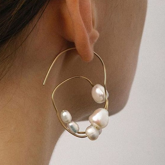 Vintage Irregular Inlaid Pearl Earrings Jasmine's Boutique Australia