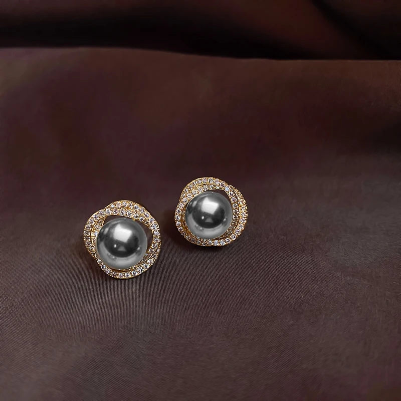 Elegant Pearl Zirconia Earrings Jasmine's Boutique Australia