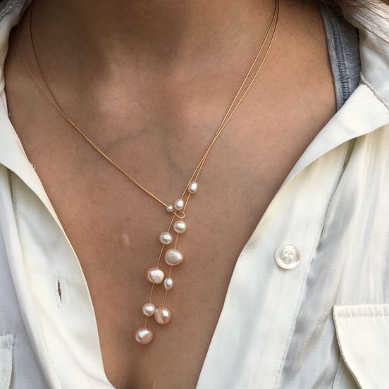 Elegant Dangling Pearl Necklace Jasmine's Boutique Australia