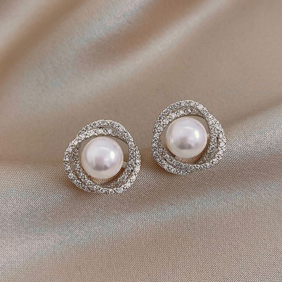 Elegant Bright Pearl Silver Earrings Jasmine's Boutique Australia