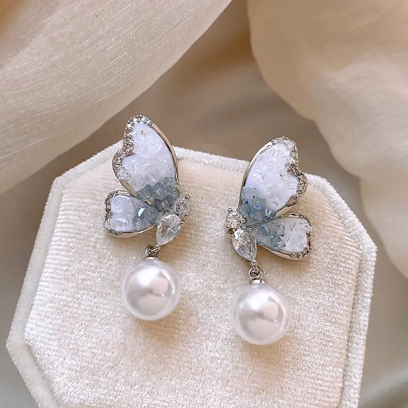 Elegant Butterfly Pearl Wings Earrings Jasmine's Boutique Australia