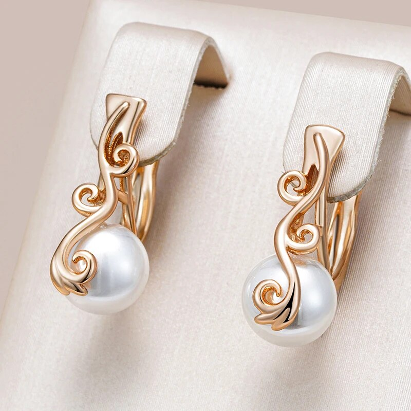Elegant White Pearl Gold Earrings Jasmine's Boutique Australia