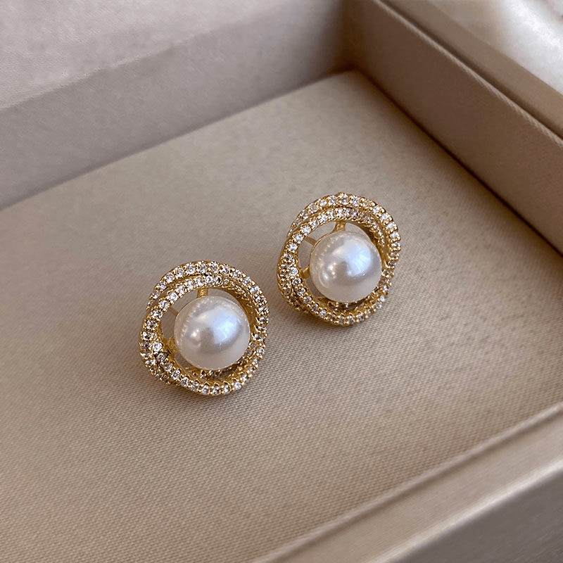 Elegant Spiral Pearl Earrings Jasmine's Boutique Australia