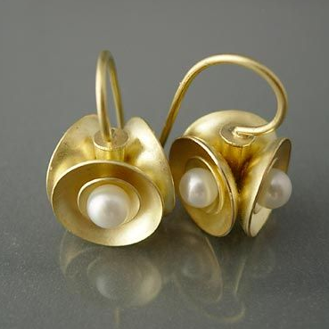 Vintage Golden Inlaid Pearl Blossom Earrings Jasmine's Boutique Australia