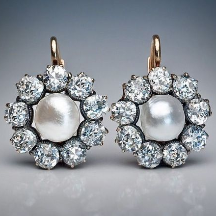 Vintage Star Pearl Zirconia Earrings Jasmine's Boutique Australia