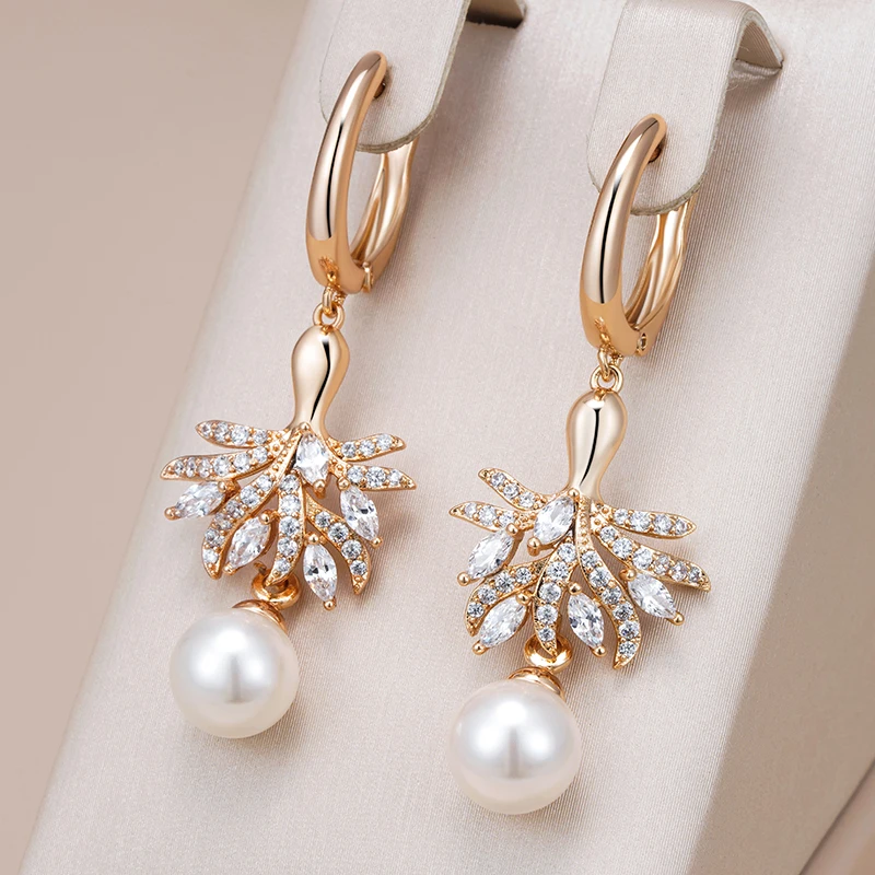 Elegant Pearl & Crystal Earrings Jasmine's Boutique Australia