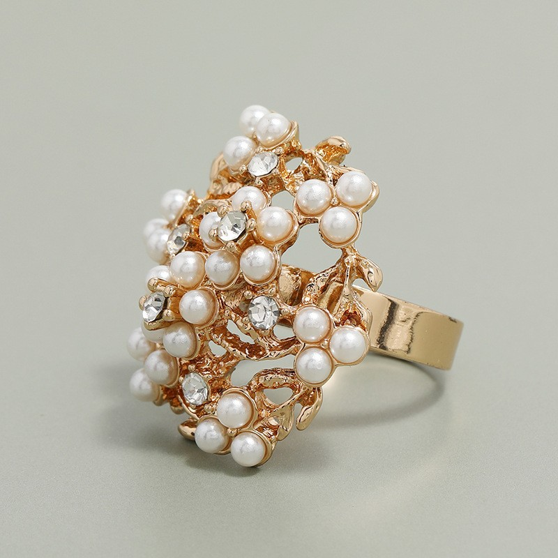 Vintage Inlaid Pearl & Zirconia Ring Jasmine's Boutique Australia