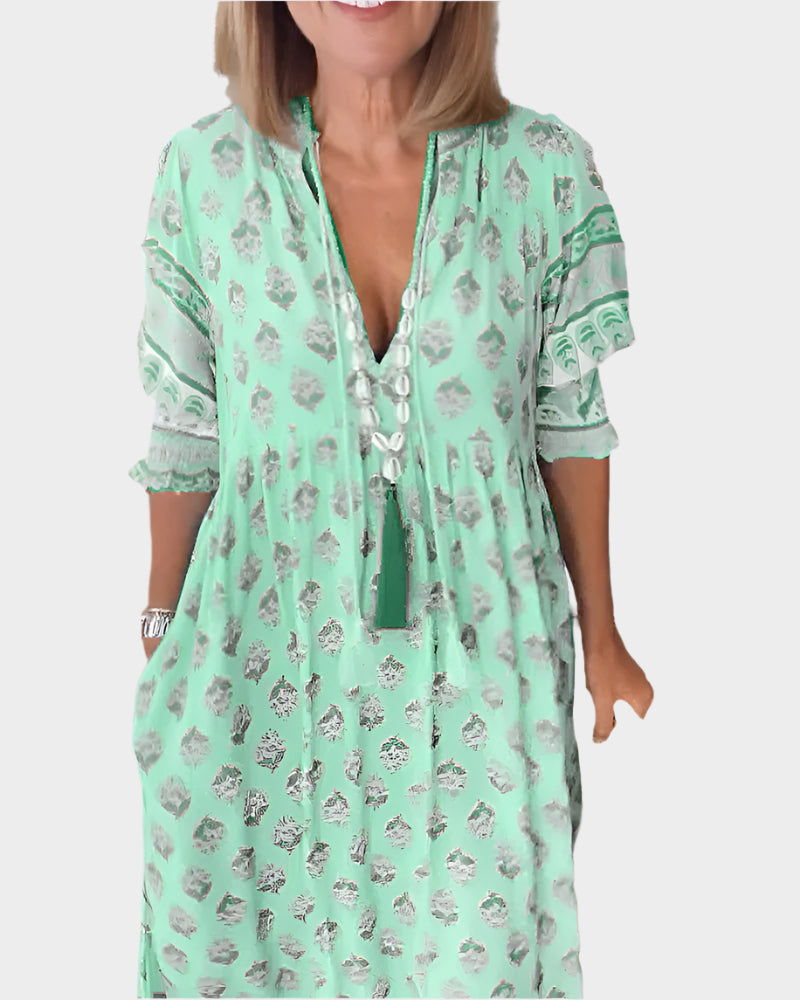 Boho Dress with Comfortable Fit and Puff Sleeves Jasmine's Boutique Australia