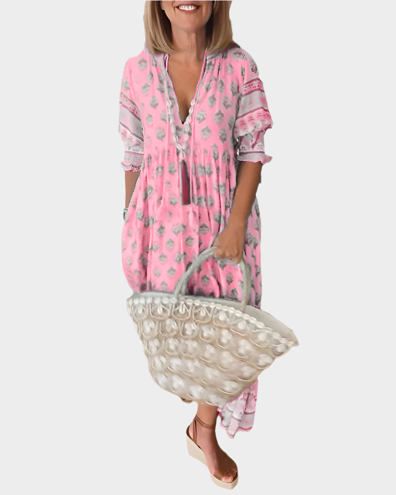 Boho Dress with Comfortable Fit and Puff Sleeves Jasmine's Boutique Australia