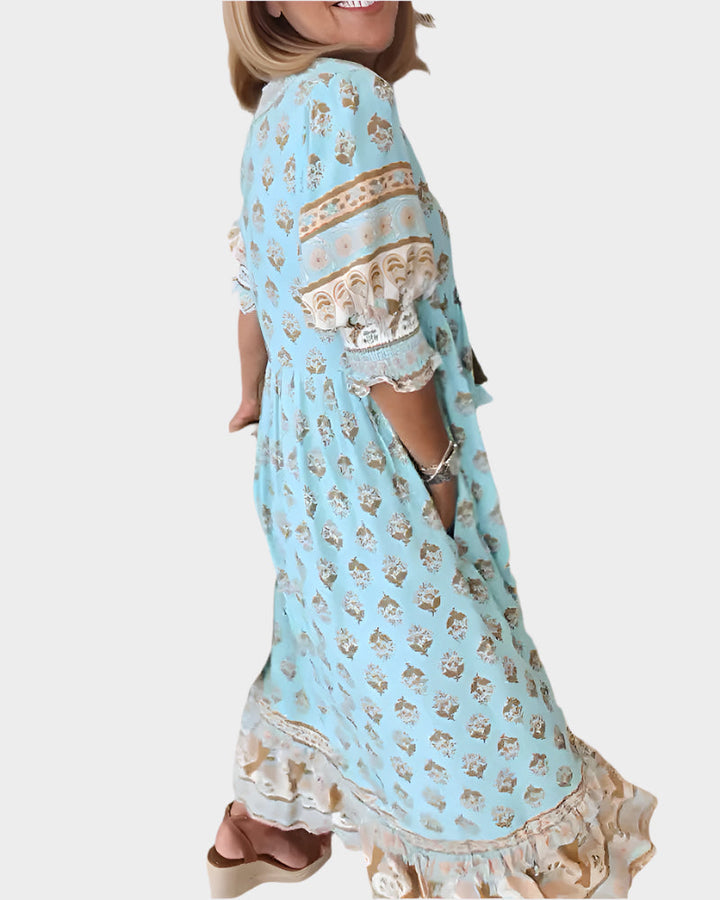 Boho Dress with Comfortable Fit and Puff Sleeves Jasmine's Boutique Australia