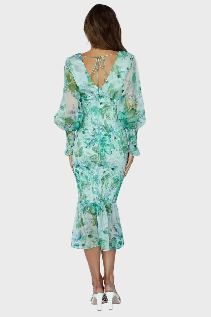 Blush Garden Long-Sleeve Midi Dress Jasmine's Boutique Australia