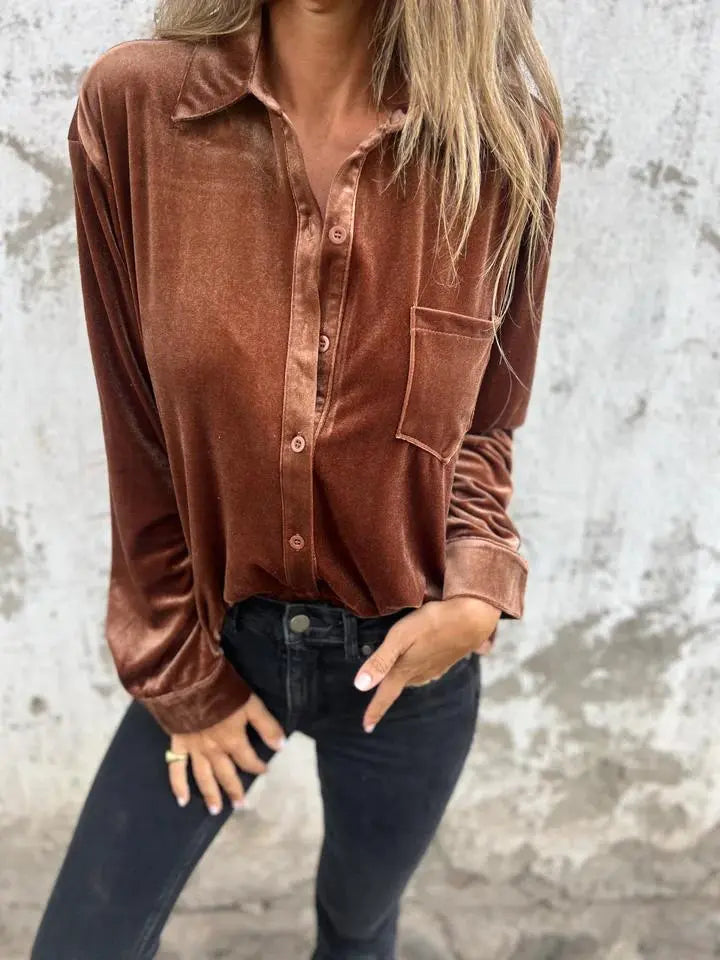 Velvet Wine Luxe Shirt Jasmine's Boutique Australia