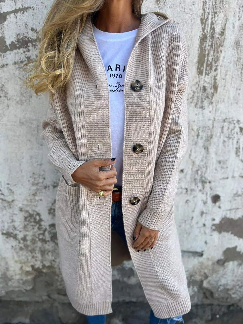 Cozy Chic Longline Button Cardigan Jasmine's Boutique Australia