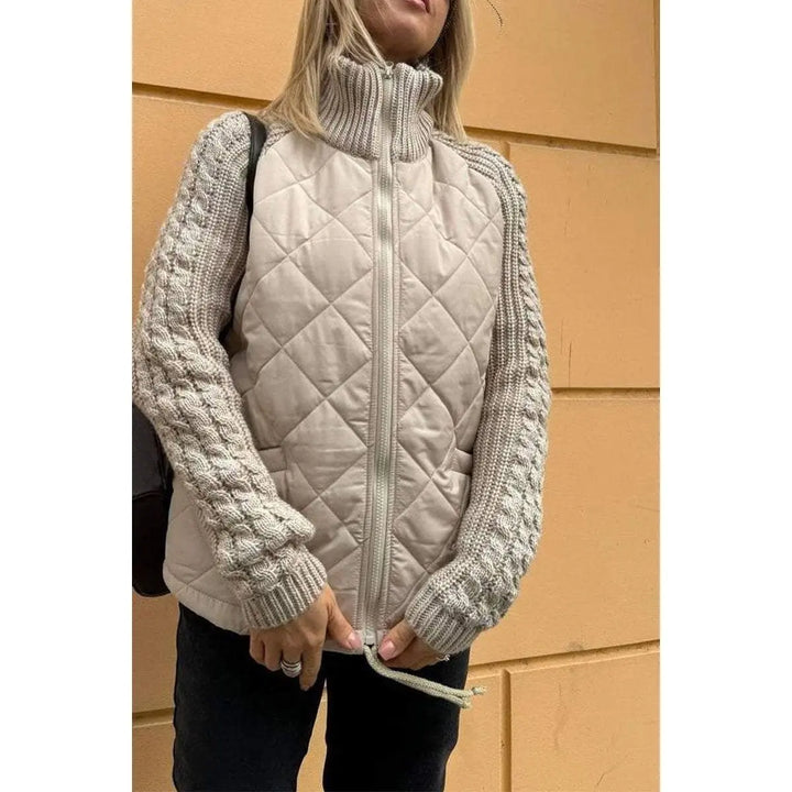 Mixed Fabric Street Coat Jasmine's Boutique Australia