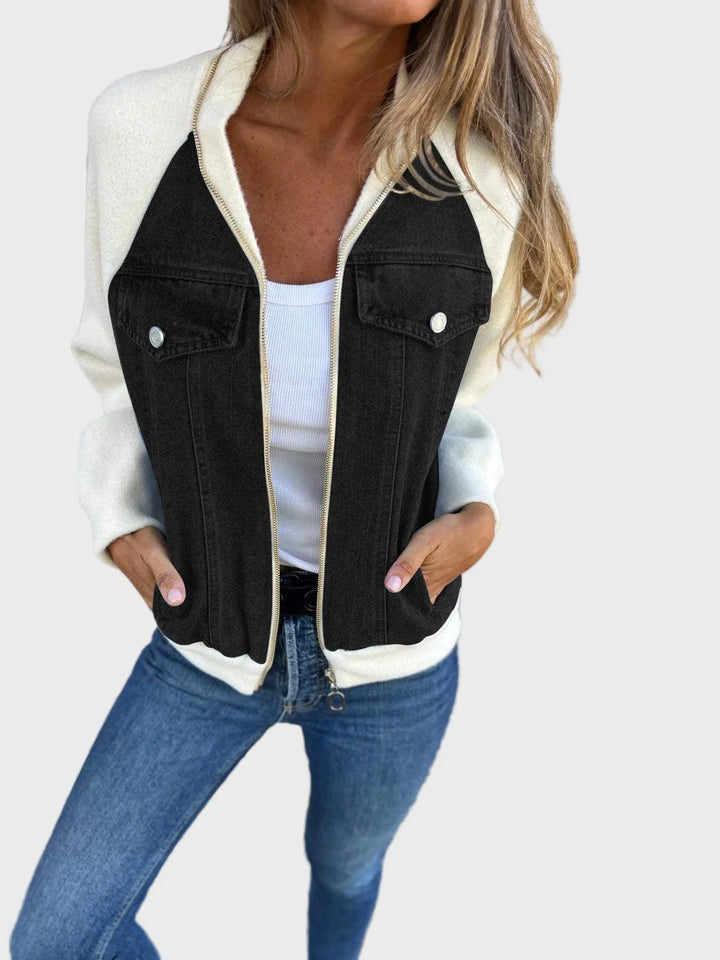 Contrast Denim Knit Jacket Jasmine's Boutique Australia