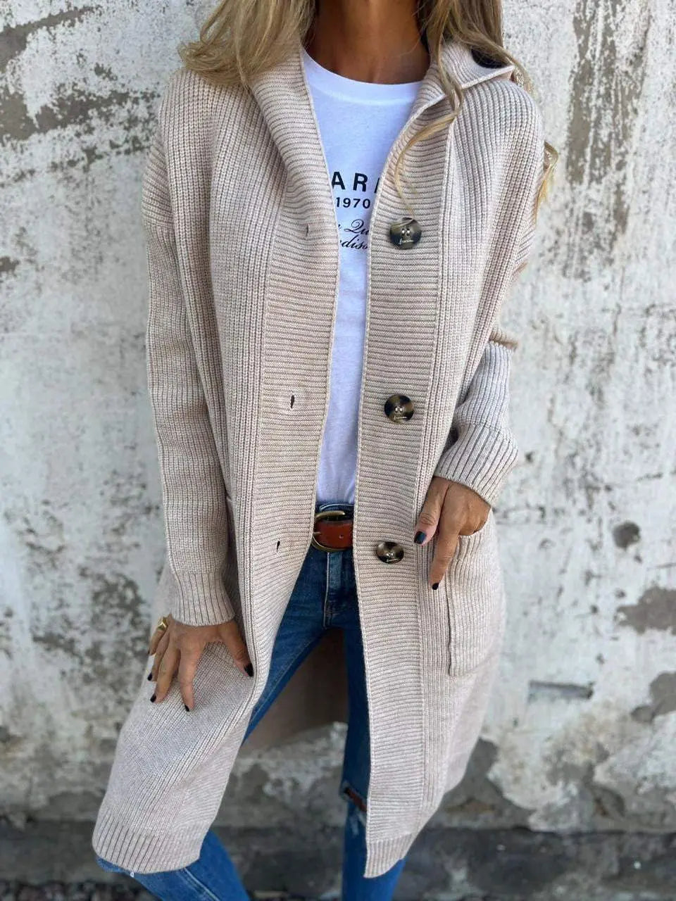 Cozy Chic Longline Button Cardigan Jasmine's Boutique Australia
