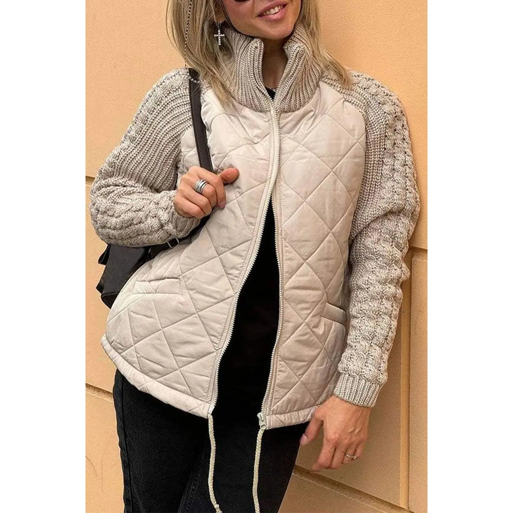 Mixed Fabric Street Coat Jasmine's Boutique Australia